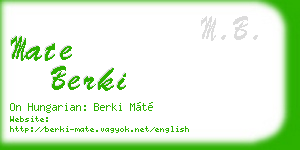 mate berki business card