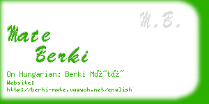 mate berki business card